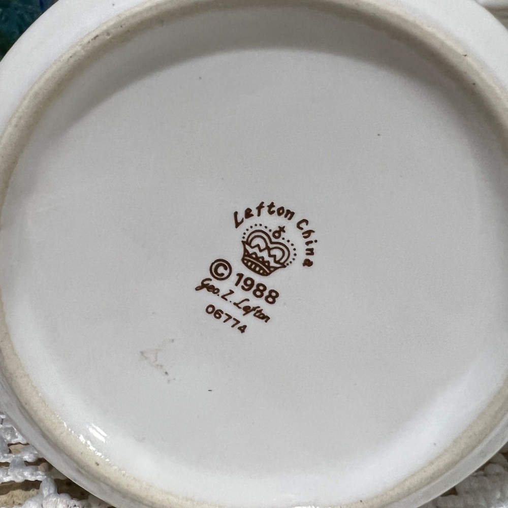 Rare Vintage Lefton China Christmas Poinsettia Ceramic Mug Estate EUC 1988 - Picture 9 of 11